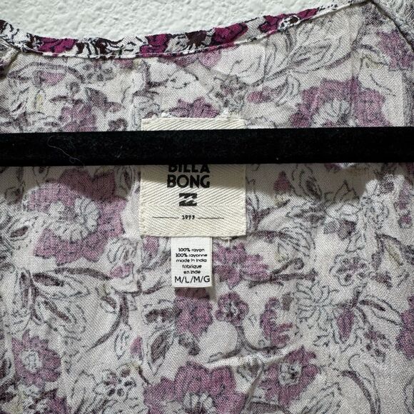 BILLABONG Dazed Dreamer Printed Kimono Open Coverup Floral Teal Sz M L NEW - Picture 4 of 10